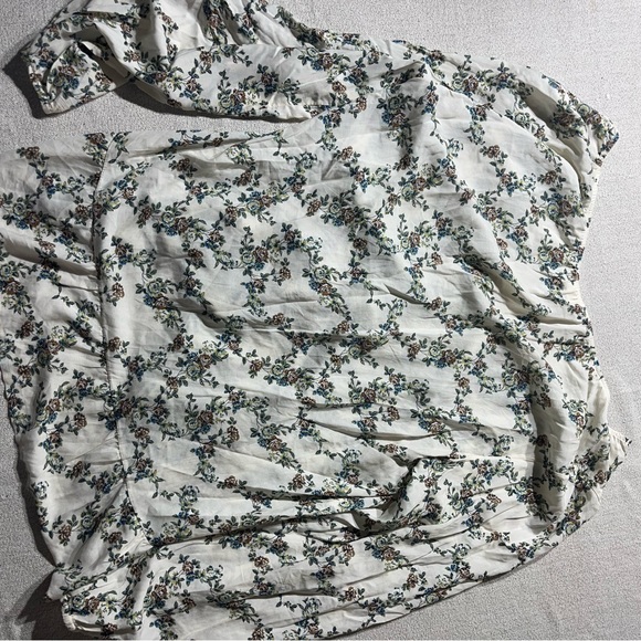 Namaste Floral Boho Relaxed Fit Billowy Lightweight Cottagecore Peasant Blouse - Picture 8 of 8